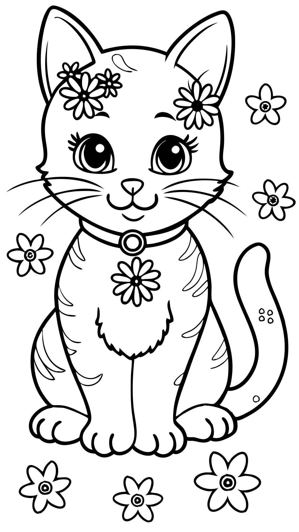 coloriages de chat mignon